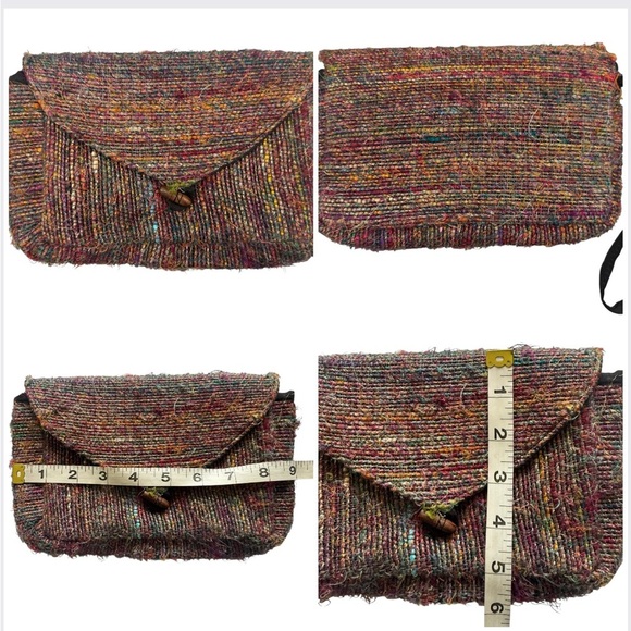 Unbranded Mexican Mochila Handwoven BOHO Hippie Multicolor Backpack W/ Wristlet - Picture 14 of 15